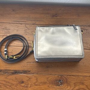 Fossil Campbell Crossbody Bag Metallic Chrome